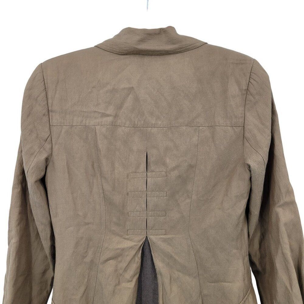 CAbi‎ Sz XS Treasure Hunter Brown Flared Long Button Trench Coat Womens Jacket - Picture 9 of 11